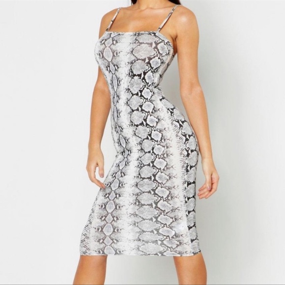 snake print bodycon midi dress LULU SNAKE PRINT MIDI DRESS WITH METAL DETAIL
